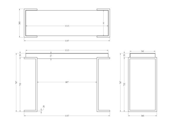 KFG129 Консоль зеркальная каркас н/ж сталь хром 116*39*79см — изображение 5