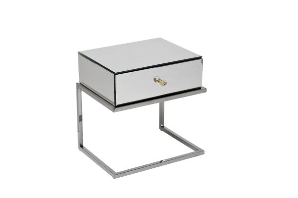 KFG131 Тумба зерк. с ящиком каркас н/ж сталь хром 50*40*50см — изображение 2
