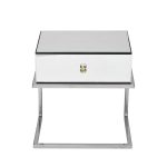 KFG131 Тумба зерк. с ящиком каркас н/ж сталь хром 50*40*50см