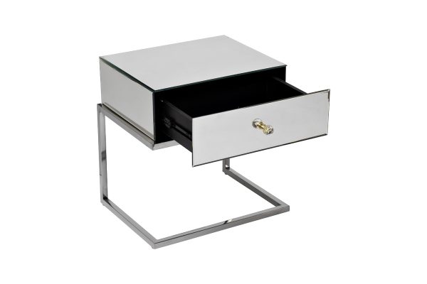 KFG131 Тумба зерк. с ящиком каркас н/ж сталь хром 50*40*50см — изображение 3