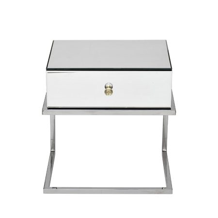 KFG131 Тумба зерк. с ящиком каркас н/ж сталь хром 50*40*50см