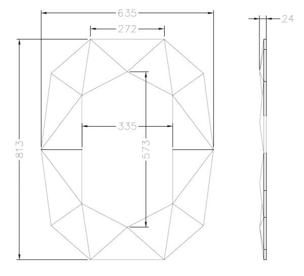 KFG132 Зеркало в золотой зеркальной раме 63*3*81см — изображение 4