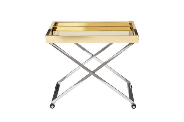 KFG135 Стол сервировочный зеркальный золото