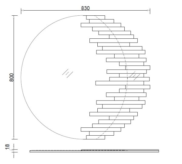 KFG153 Зеркало круглое с декором d80см — изображение 3