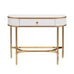 KFG166 Консоль с 1 ящиком белая/металл золото 100*40*78см
