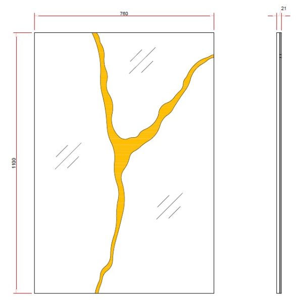 KFG194 Зеркало с золотым декором 110*76*2см — изображение 3