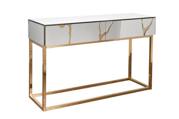 KFG197 Консоль зеркальная c золотым декором 120*42*79см — изображение 2