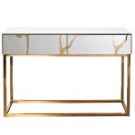 KFG197 Консоль зеркальная c золотым декором 120*42*79см
