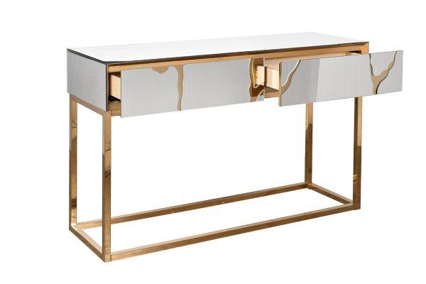 KFG197 Консоль зеркальная c золотым декором 120*42*79см — изображение 3