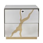 KFG199 Тумба зеркальная с золотым декором 61*42*59см