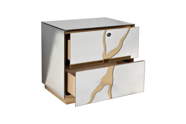 KFG199 Тумба зеркальная с золотым декором 61*42*59см — изображение 3