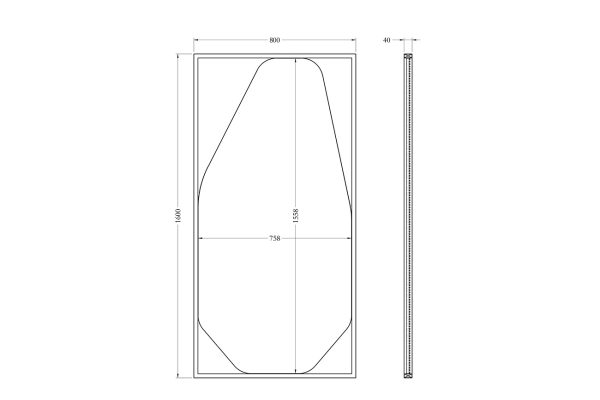 KFG206 Зеркало напольное абстрактной формы в раме 86*10*166см — изображение 4
