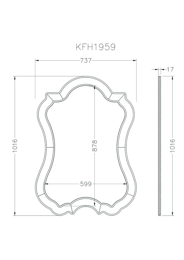 KFH1959 Зеркало 1016*737*17мм — изображение 2
