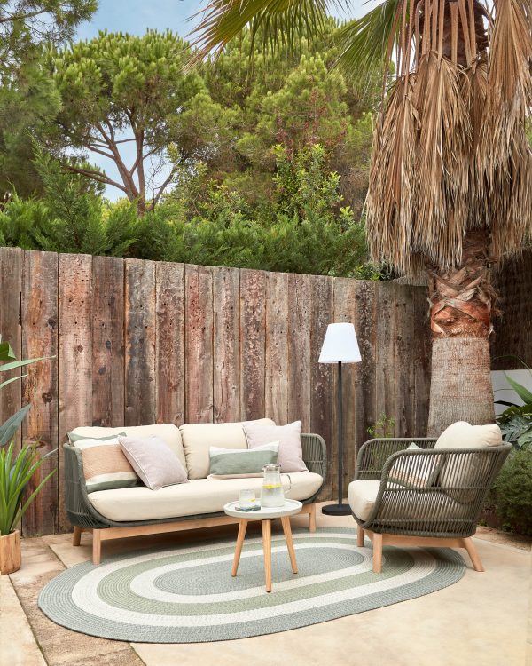 Кресло Catalina из зеленой веревки и массива акации — изображение 4