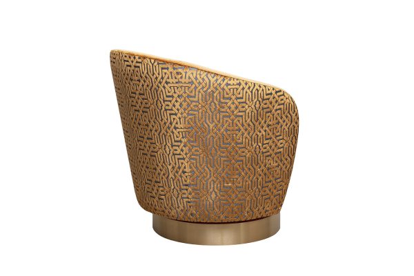 Кресло Napoli вращающееся, вельвет принт Velv ORANG+Latt ORANG 76*76*76см — изображение 3