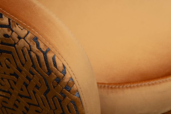 Кресло Napoli вращающееся, вельвет принт Velv ORANG+Latt ORANG 76*76*76см — изображение 5