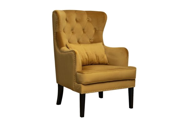 Кресло Rimini велюр горчичный Colton 022-ORANG 74*84*104см с подушкой — изображение 2