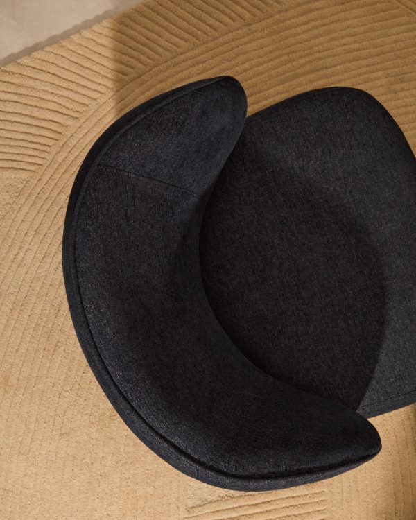 Кресло Ulit из серого шенилла с ножками из бука в натуральной отделке — изображение 3