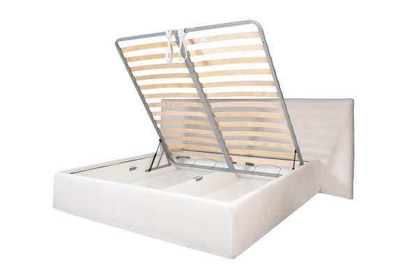 Кровать Como c подъем.мех. шенилл белый  Miss01 270*240*110 — изображение 3