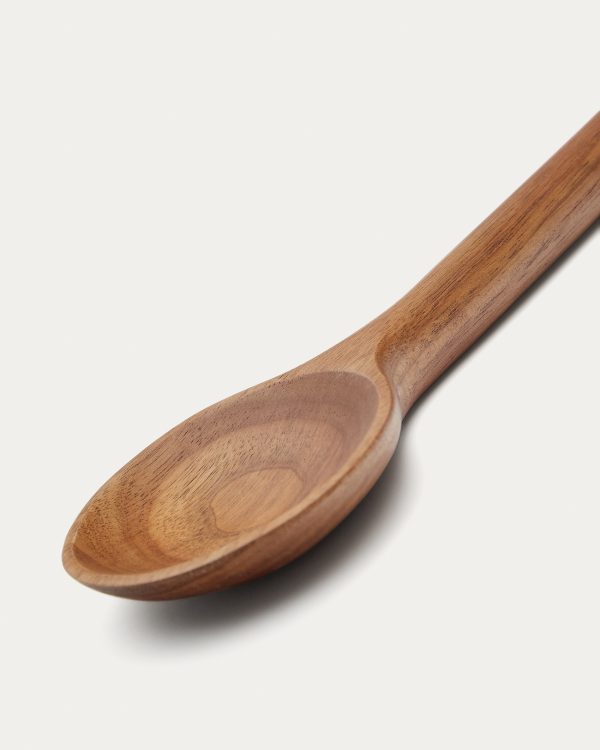 Круглая кухонная лопатка Sataya из 100% древесины акации FSC — изображение 4