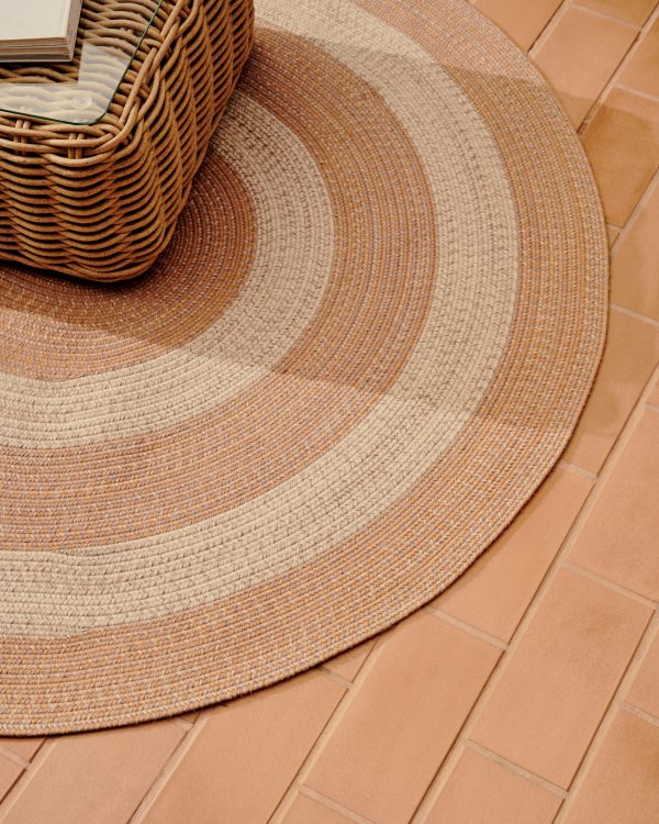 Leeith Ковер из 100% ПЭТ с широкими оранжевыми полосами Ø 160 x 230 см — изображение 2