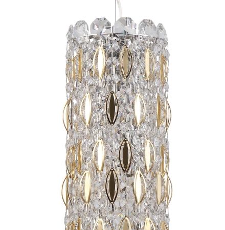 Светильник подвесной Crystal Lux LIRICA SP3 CHROME/GOLD-TRANSPARENT