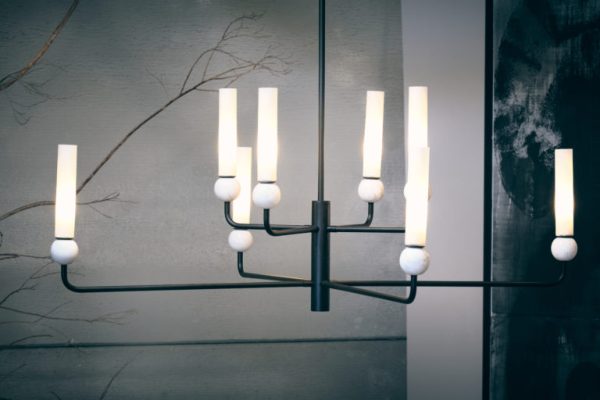 Люстра Delie 8L черный металл - белый мрамор — изображение 2