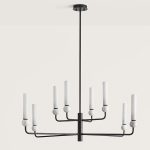 Люстра Delie 8L черный металл - белый мрамор