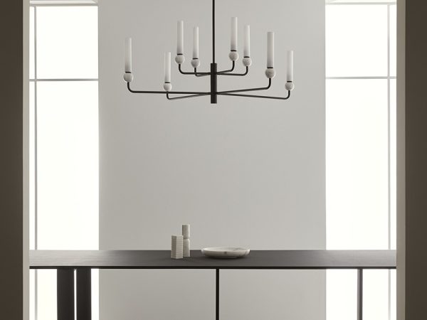 Люстра Delie 8L черный металл - белый мрамор — изображение 3