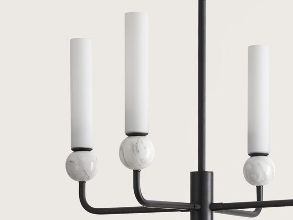 Люстра Delie 8L черный металл - белый мрамор — изображение 4