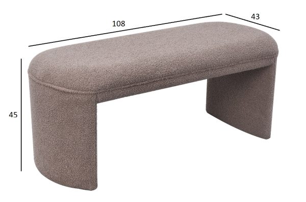 N-55700 Банкетка TEDDY серая 108*43*45см — изображение 4