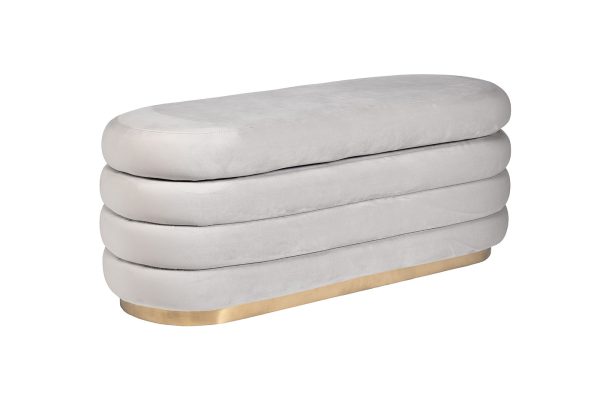 N-BANK-547 SER Банкетка велюр серый 112*42*44см для хранения — изображение 2