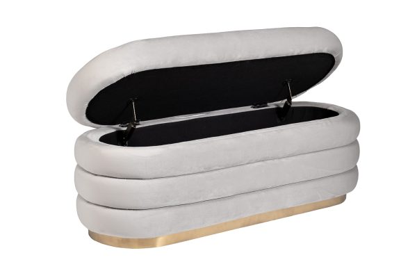 N-BANK-547 SER Банкетка велюр серый 112*42*44см для хранения — изображение 3