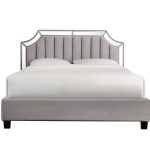 N-BD1894V GR Кровать с зеркальными вставками серая 214*172*127см