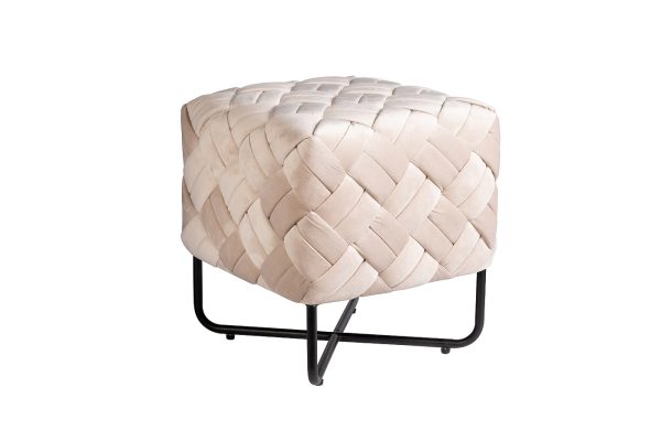 N-OT-100 BG BL Банкетка плетеная велюр бежевый 43*43*44см — изображение 2