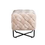 N-OT-100 BG BL Банкетка плетеная велюр бежевый 43*43*44см