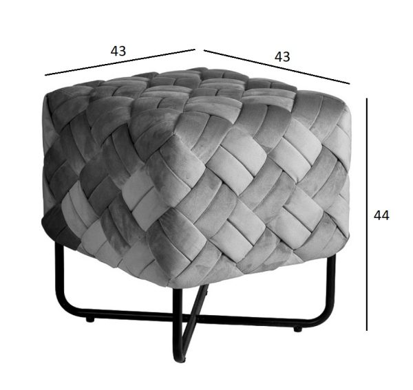 N-OT-100 BG BL Банкетка плетеная велюр бежевый 43*43*44см — изображение 5