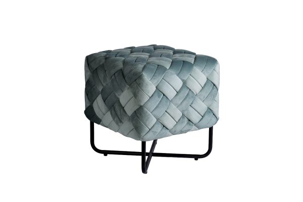 N-OT-100 MNT BL Банкетка плетеная велюр мятный 43*43*44см — изображение 2