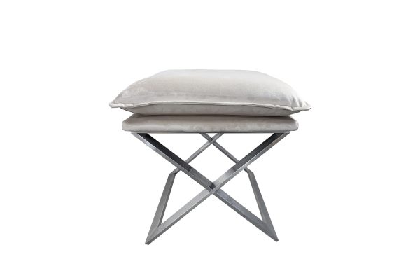 N-OT-188 BG SL Банкетка велюр бежевый/хром 47*45*46см — изображение 2