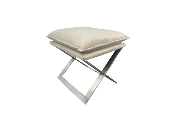 N-OT-188 BG SL Банкетка велюр бежевый/хром 47*45*46см — изображение 3