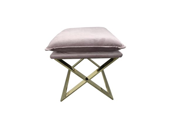 N-OT-188 PI GO Банкетка велюр розовый/золото 47*45*46см — изображение 2