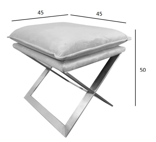 N-OT-188 PI GO Банкетка велюр розовый/золото 47*45*46см — изображение 4