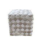 N-PUF-190 BEG Пуф плетеный велюр серо-бежевый 40*40*40см