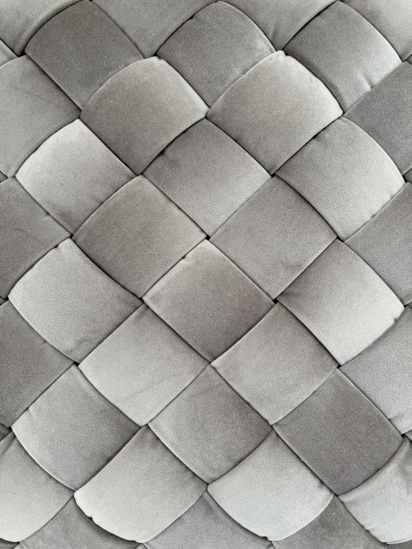 N-PUF-222 SVB Пуф плетеный, велюр светло-бежевый 60*60*30см — изображение 3