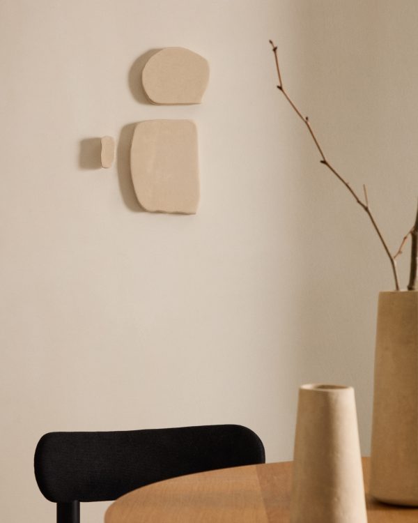 Набор из 3 квадратных настенных панелей Siluna из белого папье-маше — изображение 2