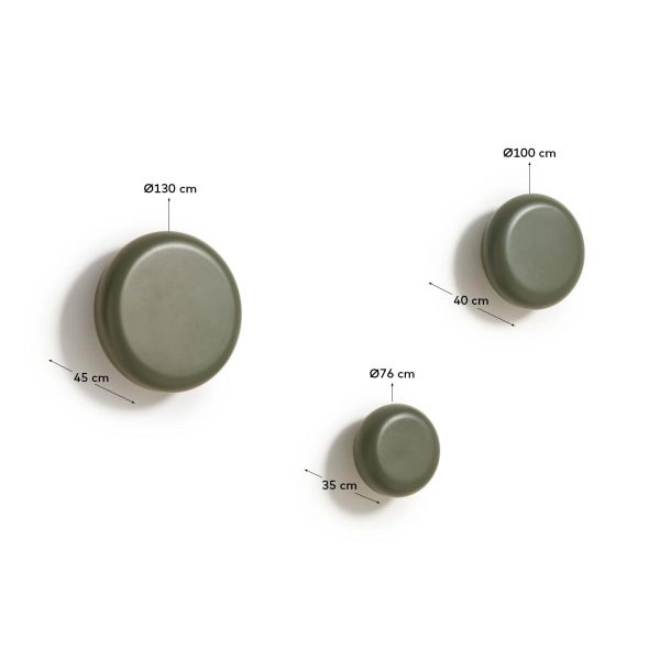 Nadue Набор из 3 настенных крючков из массива бука с зеленой отделкой — изображение 3