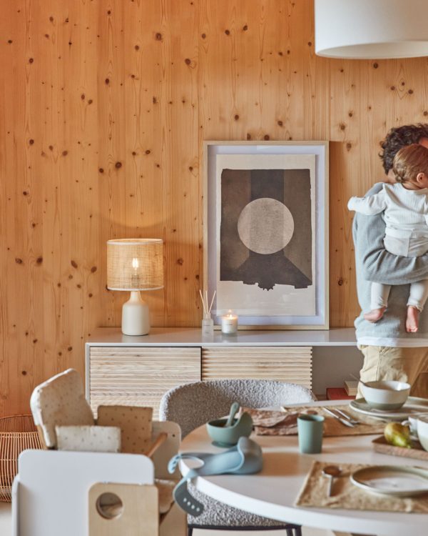 Настольная лампа Erna из белой керамики и бамбука с натуральной отделкой — изображение 3