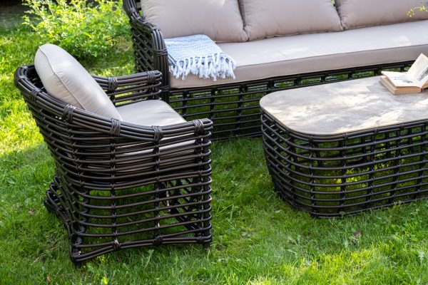 "Ницца" лаунж-зона из искусственного ротанга, цвет бронзовый — изображение 5