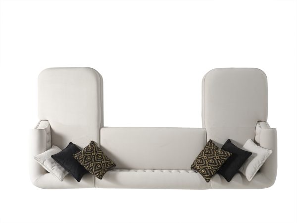 П-образный диван с пуфом Эклектика белый — изображение 5