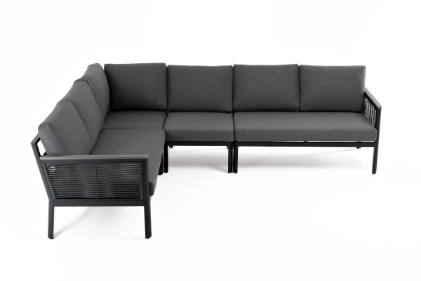 "Париж" угловой модульный диван, каркас из алюминия, цвет серый — изображение 4